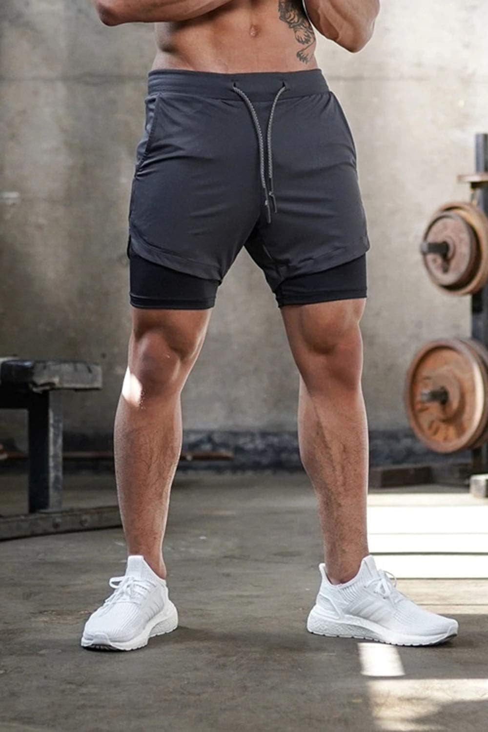 Mens Running Shorts,Workout Running Shorts for Men,2-In-1 Stealth Shorts,7-Inch Gym Yoga Outdoor Sports Shorts