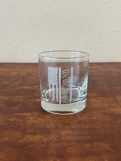 Patriotic We The People Whiskey Glass