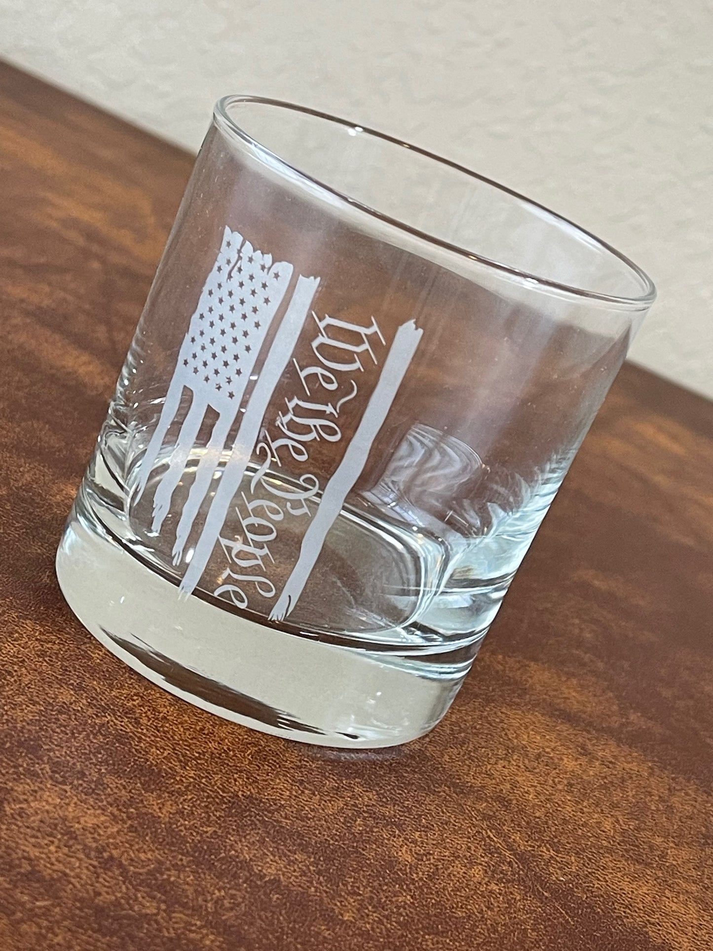 Patriotic We The People Whiskey Glass