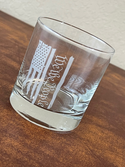 Patriotic We The People Whiskey Glass