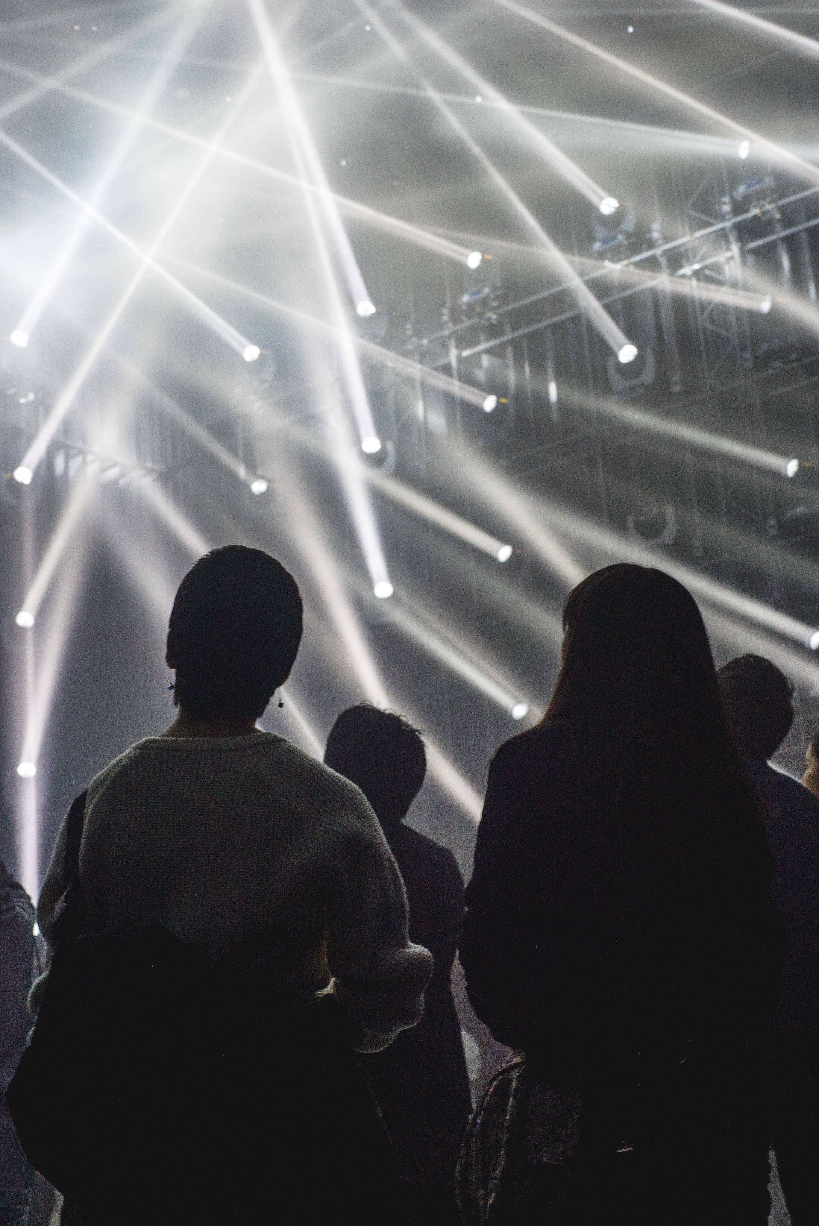 beams of light at concert